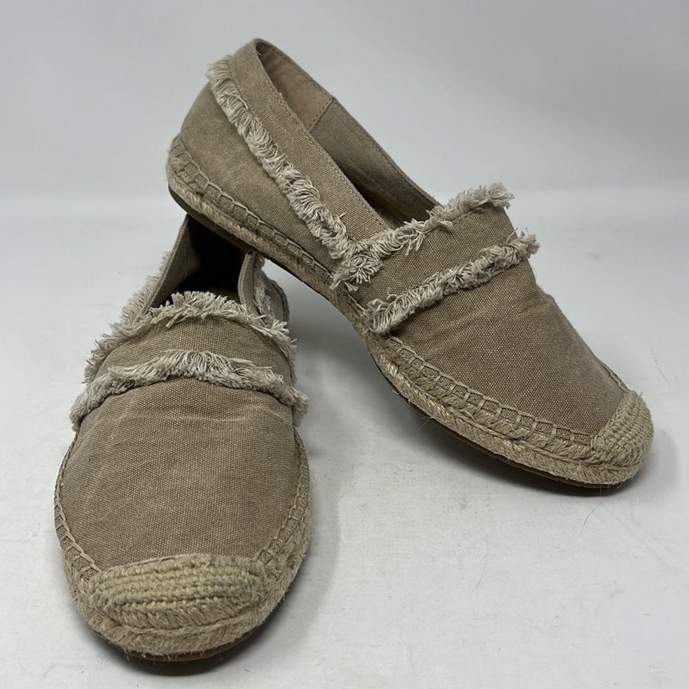 JOIE ESPADRILLE TAN CANVAS AND FRINGE BOHO SIZE 8 EURO 38.5